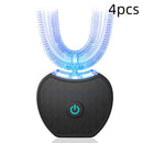 360 Degrees Intelligent Automatic Electric  Toothbrush Waterproof U Type Tooth Brush Whitening Blue Light USB Charging